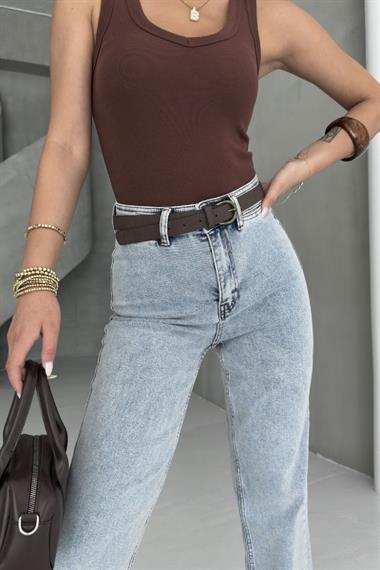 Cep Detaylı Palazzo Kot Pantolon