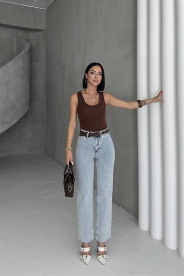 Cep Detaylı Palazzo Kot Pantolon