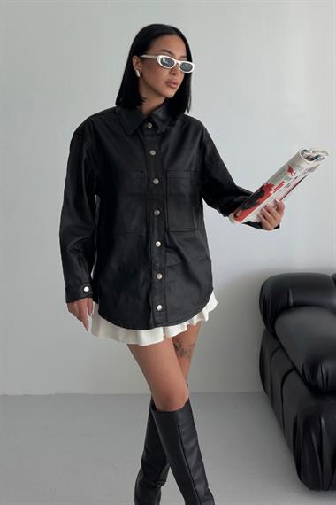 Cepli Oversize Kot Gömlek