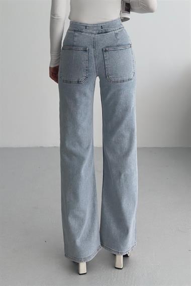 Cepsiz Pensli Bol Paça Kot Pantolon