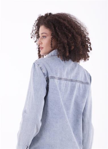 Çıtçıtlı Kot Gömlek