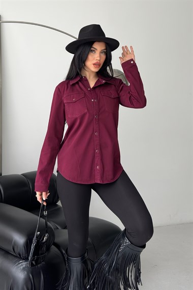 Çıtçıtlı Kot Gömlek 6013