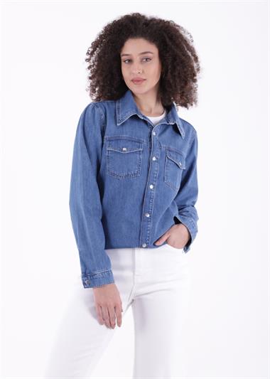 Çıtçıtlı Kot Gömlek