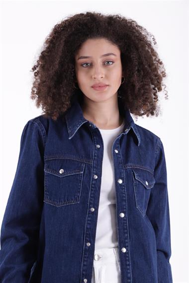 Çıtçıtlı Kot Gömlek