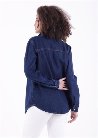 Çıtçıtlı Kot Gömlek