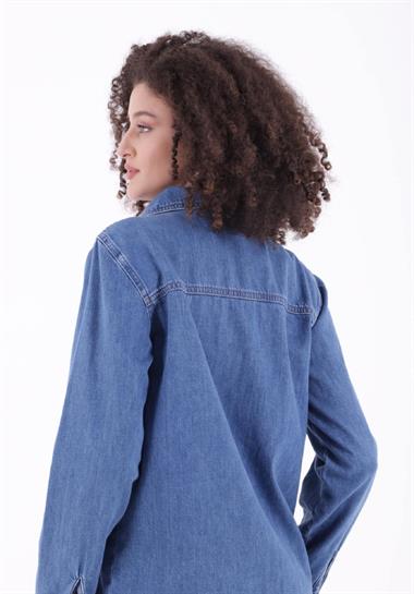 Çıtçıtlı Kot Gömlek