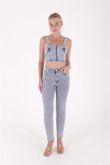 Yüksek Bel Comfort Slim Bilek Boy Kot Pantolon