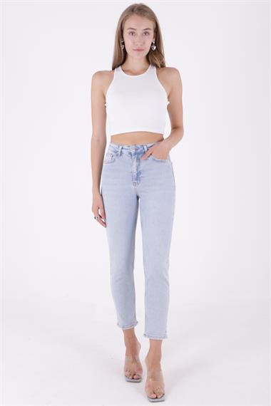 Yüksek Bel Comfort Slim Bilek Boy Kot Pantolon