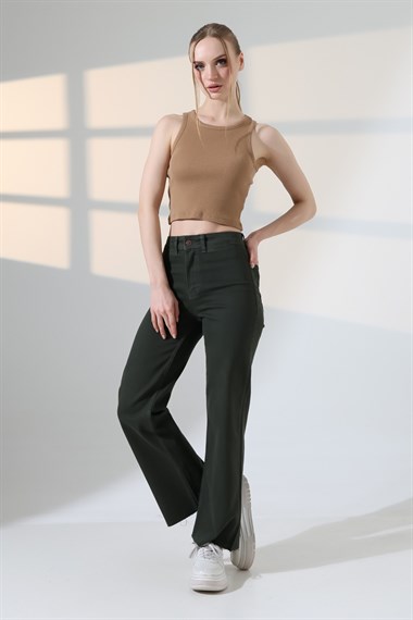 Dekoratif Cep Detaylı Palazzo Kot Pantolon 1710