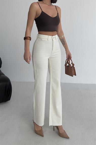 Dekoratif Cep Detaylı Palazzo Kot Pantolon