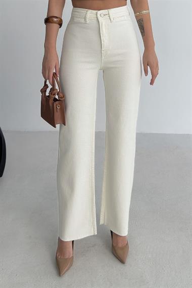 Dekoratif Cep Detaylı Palazzo Kot Pantolon