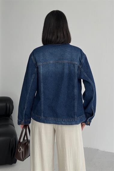 Dikiş Detaylı Kot Gömlek