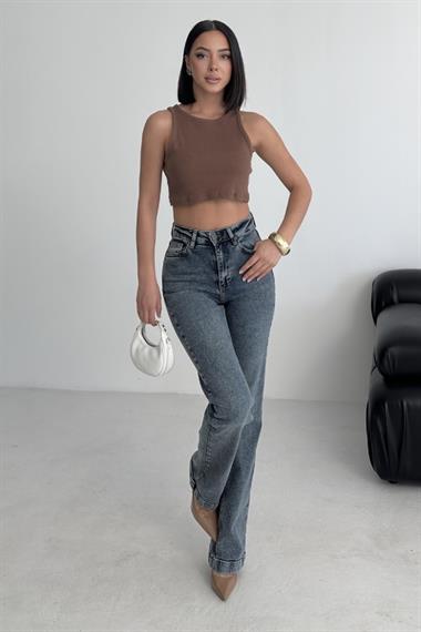 Dikişli Paça Bol Paça Relax Kot Pantolon