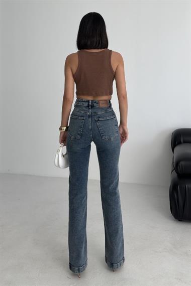 Dikişli Paça Bol Paça Relax Kot Pantolon