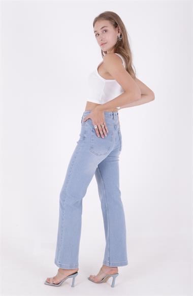 Dikişli Paça Bol Paça Relax Kot Pantolon