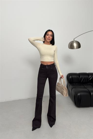 Dikişli Paça Bol Paça Relax Kot Pantolon 7026