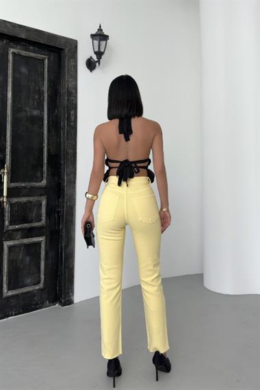 Dikişsiz Paça Mom Fit Kot Pantolon