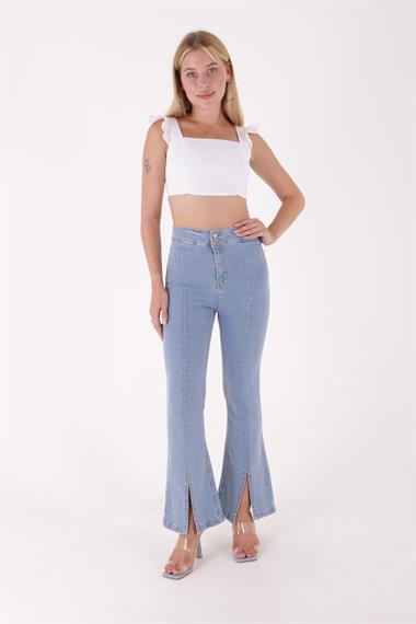 Dizden Yırtmaç Detaylı İspanyol Pantolon