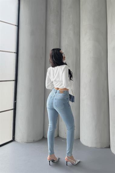 Dizi Yırtık Kot Pantolon