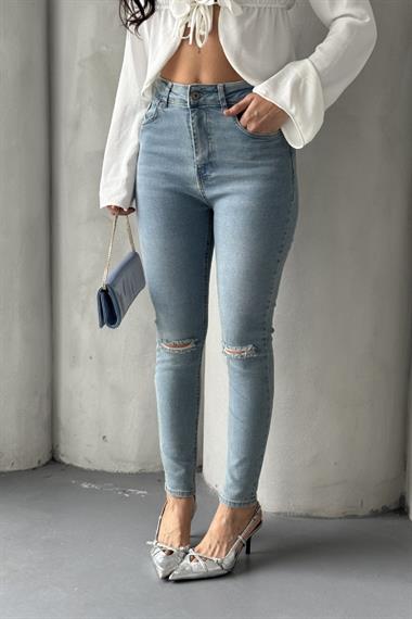 Dizi Yırtık Kot Pantolon