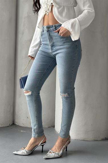 Dizi Yırtık Kot Pantolon