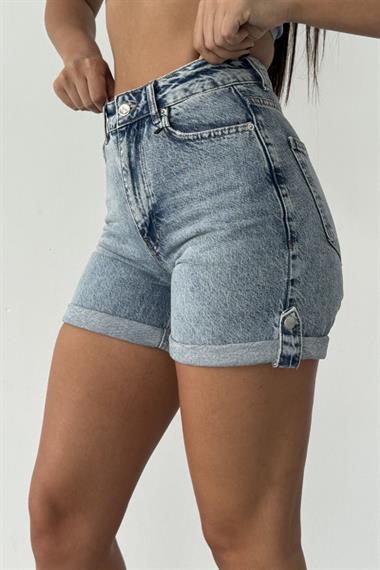 Duble Paça Kot Şort