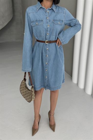 Düğmeli Uzun Gömlek