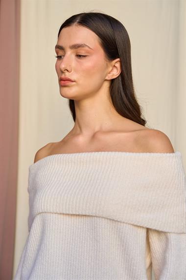 Kadın Alia Triko Kazak - Krem