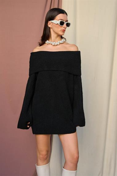 Kadın Alia Triko Kazak - Siyah