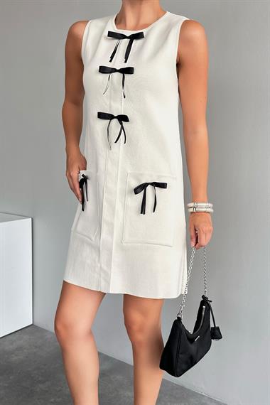 Kadın Amber Triko Elbise - Krem