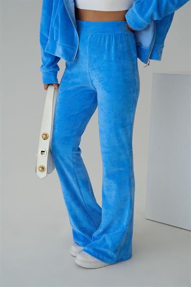 Kadın Kadife Örme Pantolon Takım - Mavi