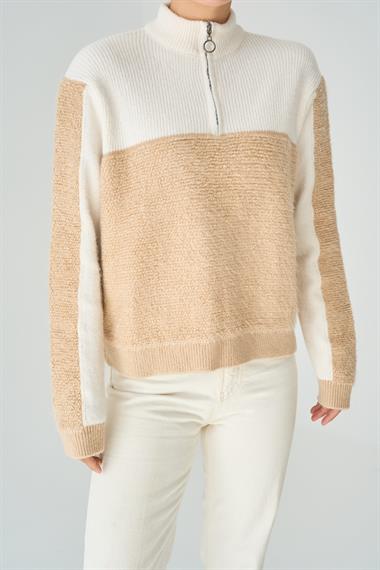 Kadın Lendina Triko Kazak - Bej-Krem