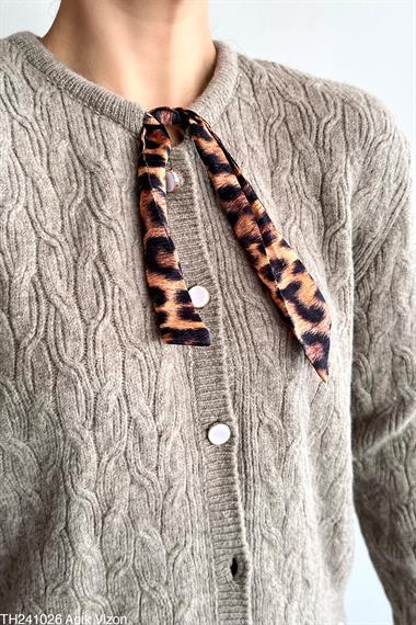 Kadın Menza Triko Hırka - Açık Vizon