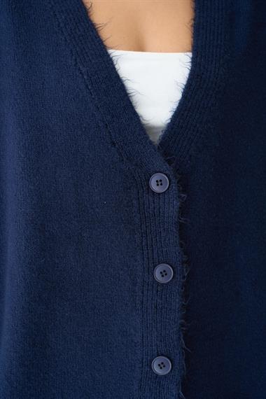 Kadın Nina V Yaka Triko Hırka - Lacivert