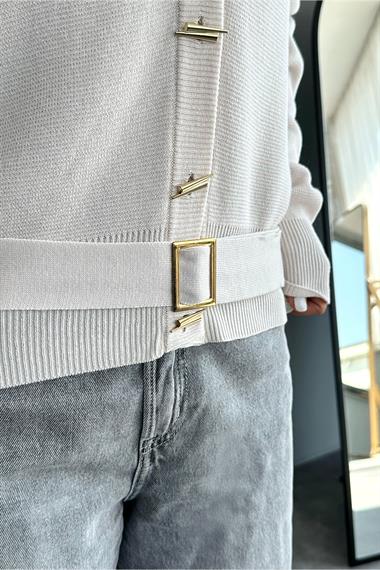 Kadın Simen Triko Hırka - Krem