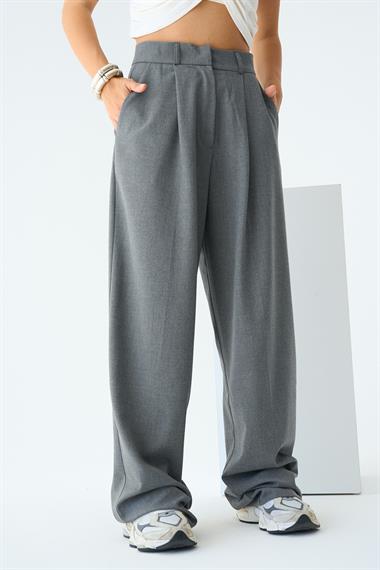 Kadın Simva Palazzo Dokuma Pantolon - Gri