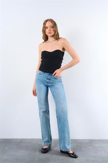 Kadın Stella Triko Büstiyer - Siyah