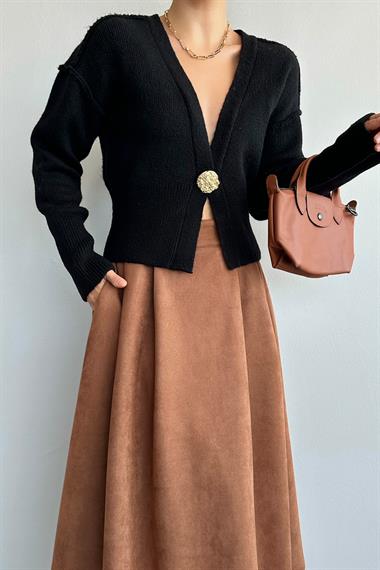 Kadın Uliana Triko Hırka - Siyah