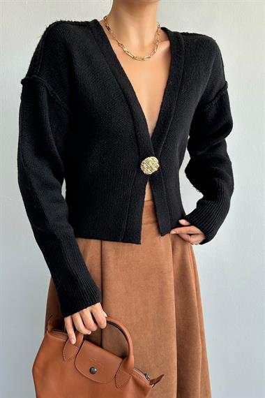 Kadın Uliana Triko Hırka - Siyah