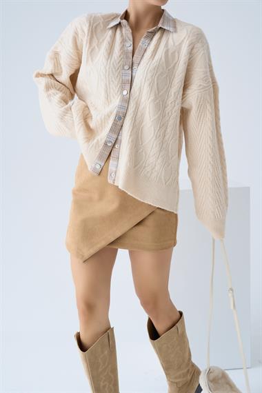 Kadın Valencia Triko Hırka - Vanilya-Bej