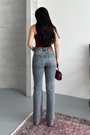 Kesik Paça Straight Fit Kot Pantolon