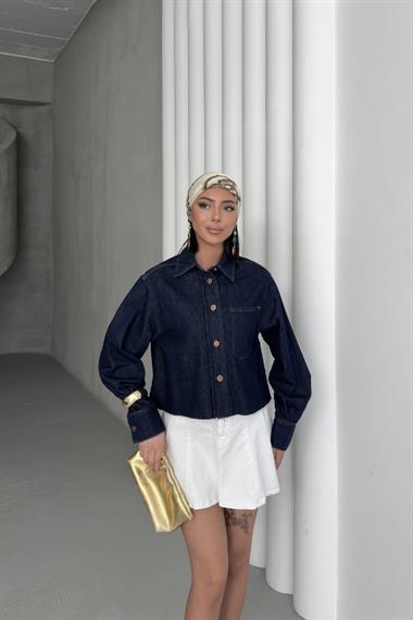 Kısa Cepli Kot Ceket