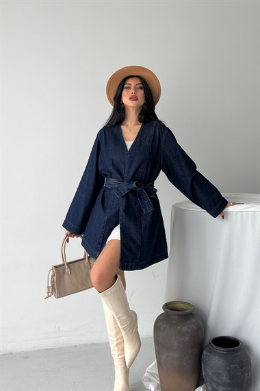 Kuşak Bağlamalı Oversize Ceket 6246
