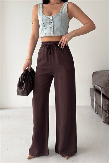 Lastikli Palazzo Pantolon HS708