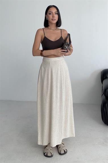 Lastikli Uzun Keten Etek
