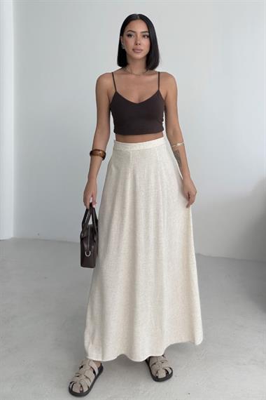Lastikli Uzun Keten Etek