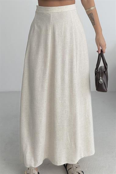 Lastikli Uzun Keten Etek