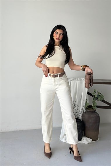 Likrasız Mom Kot Pantolon 7057