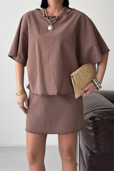 Nakışlı Oversize Bluz