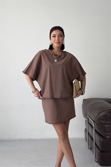 Nakışlı Oversize Bluz